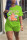 Light Green Fashion Casual Printed Short Sleeve Shorts Set