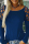 Blue Fashion Casual Patchwork Hot Drilling Hollowed Out O Neck Tops