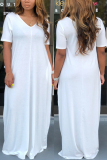 White Sexy Fashion Short Sleeve Dress