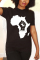 Black Fashion Casual Printed Short-sleeved T-shirt