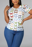 Butterfly Fashion Printed Short Sleeve T-Shirt