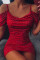 Red Fashion Sexy Off Shoulder Slim Dress