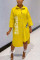 Yellow Casual Letter Printed Loose Shirt Dress