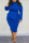 Blue Fashion Sexy Long Sleeve Plus Size Dress