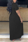 Black Fashion Casual Printed Short Sleeve Dress