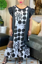 Black Fashion Casual Printed Loose Dress