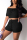 Black Fashion Casual Short Sleeve Top Shorts Set