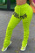Fluorescent green Fashion Casual Printed Sports Trousers