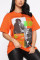 Black Fashion Sexy Printed Short-sleeved T-shirt