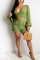 gingerish adult Fashion Ma'am Sexy Two Piece Suits Patchwork Solid Straight Long Sleeve Two-Piece Shor