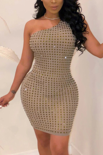 Apricot Sexy Backless Off Shoulder Dress