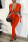 Red Sexy Fashion adult Solid Two Piece Suits Patchwork Split pencil Short Sleeve