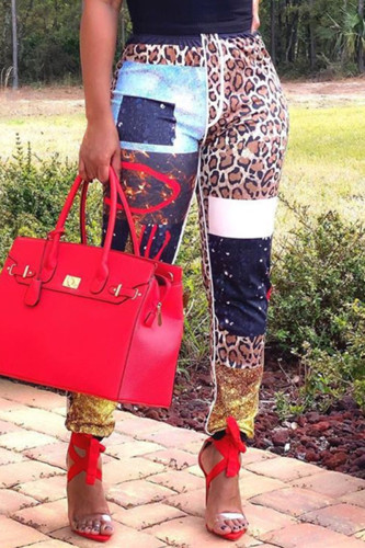 CoffeeColor Fashion Sexy Printed Trousers