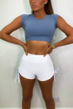 White Fashion Sexy Tight Yoga Sports Shorts