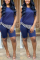 Royal blue Fashion Striped Patchwork Sleeveless Top Pants Set