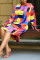 Multicolor Fashion Print Long Sleeve Dress