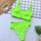 White Nylon Two Piece Suits Solid Patchwork Fashion adult Sexy Bikinis Set