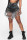Black Fashion Casual Printed Denim Shorts