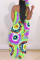White Fashion Sexy Printed Suspender Dress