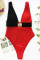 Black Sexy Sleeveless Stitching One-piece Swimsuit