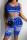Blue Fashion Sexy Printed Shorts Sports Set