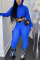 Blue Sexy Fashion Mesh Perspective Two-piece Set