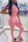Pink Fashion Sexy Short Sleeve Trousers Two-piece Set