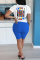 Black Fashion Casual Printed T-shirt Shorts Set