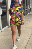 Tie-dyePrinting Fashion Casual Print Color Two-piece Set