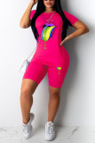 EyesBlack Colourful Lips Casual Two-piece Set
