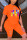 Orange Fashion Casual Letter Printed T-shirt Shorts Set