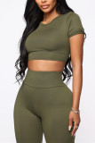 Army Green Fashion Casual Sports Two-piece Set