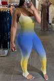 BluePurple Sexy Fashion Printed Sling Slim Jumpsuit