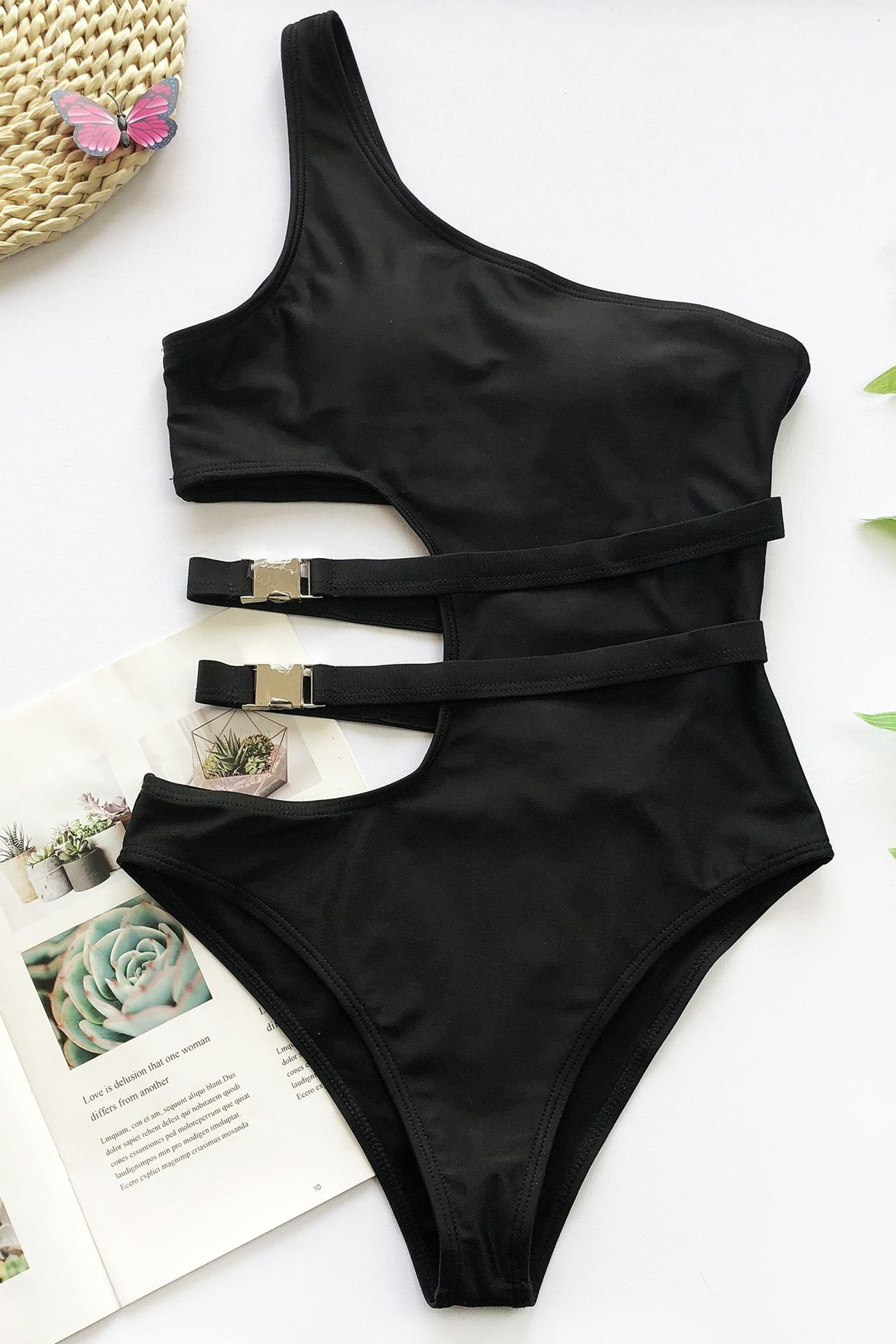 Sexy Fashion Black Onepiece Swimsuit — free download