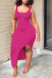 Pink Sexy Fashion Tight Sleeveless Dress