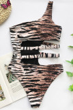 Black Sexy Printed One-piece Swimsuit