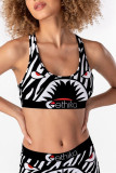 Black Sexy Fashion Printed Shorts Swimsuit Two-piece Set