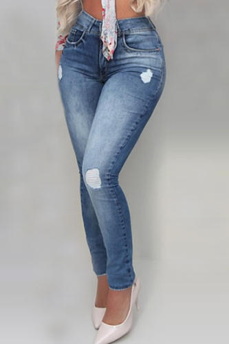 Blue Fashion Sexy Skinny Denim Trousers