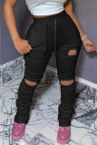 BeigeWhite Fashion Casual Slim Track Pants