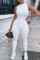White Fashion Sexy Tight Sleeveless Jumpsuit