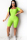 Fluorescent green Sexy Fashion Hollow Solid Backless bandage Short Sleeve Turndown Collar Rompers