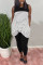Black Fashion Striped Print Sleeveless Top Trouser Set