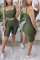 Army Green Fashion Sports Sleeveless Two-piece Set