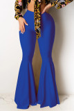 Fluorescent green Sexy Fashion Casual Lotus Leaf Trousers