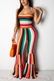 Multicolor Sexy Fashion Sling Trumpet Jumpsuit