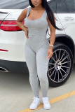 Grey Sexy Fashion Sleeveless Tank Jumpsuit