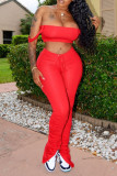 Red Sexy Fashion Trousers Two Piece Set