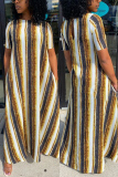 Striped Fashion Casual Printed Loose Dress