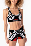 Multicolor Sexy Fashion Printed Shorts Swimsuit Two-piece Set