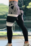 White Fashion Sexy Striped Tight Sports Trousers